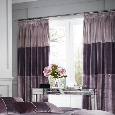 Velvet Bands Eyelet Room Darkening Curtains