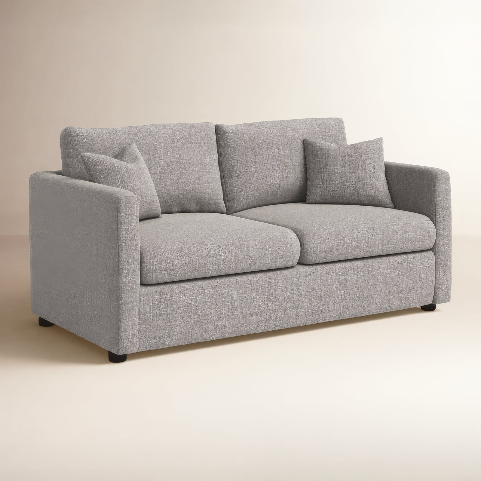 Godwin 67'' Upholstered Loveseat, Macc Gray Textured Linen
