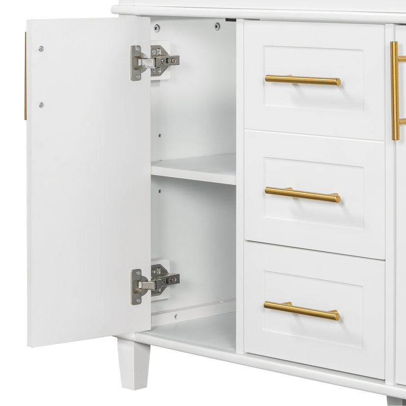 Meuble-lavabo 36 po avec lavabo simple en céramique et rangement polyvalent