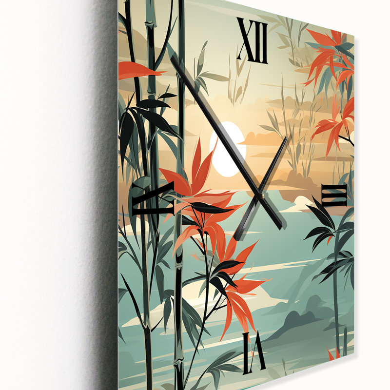 Jaqulyn - Horloge murale moderne tropicale, Petit