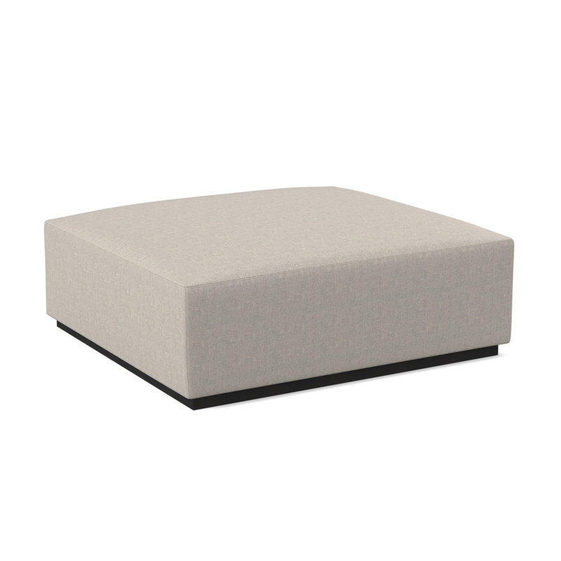 Club Square Ottoman, Espresso, White Caps Fog Viscose
