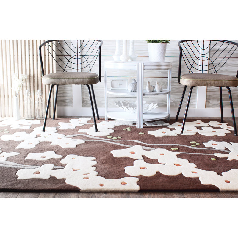 Inhabit Designer Dark Brown/Ivory Area Rug, 2' x 3'