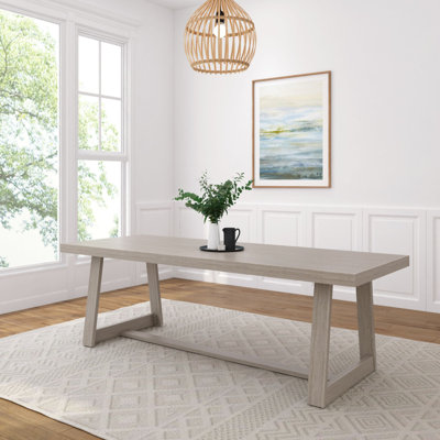 Table de salle à manger rectangulaire classique (94 po / 2380 mm), brosse métallique pacane