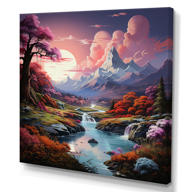 Impression sur toile Mountain Charm Moonlight Fantasy, Toile tendue, H 16 po x l 16 po