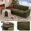Canapé d'angle modulaire en forme de L, canapé profond en chenille avec pouf amovible, accoudoirs micro-arqués, aucun assemblage requis, canapé de sol convertible sans armature pour salon ou appartement-1634294290