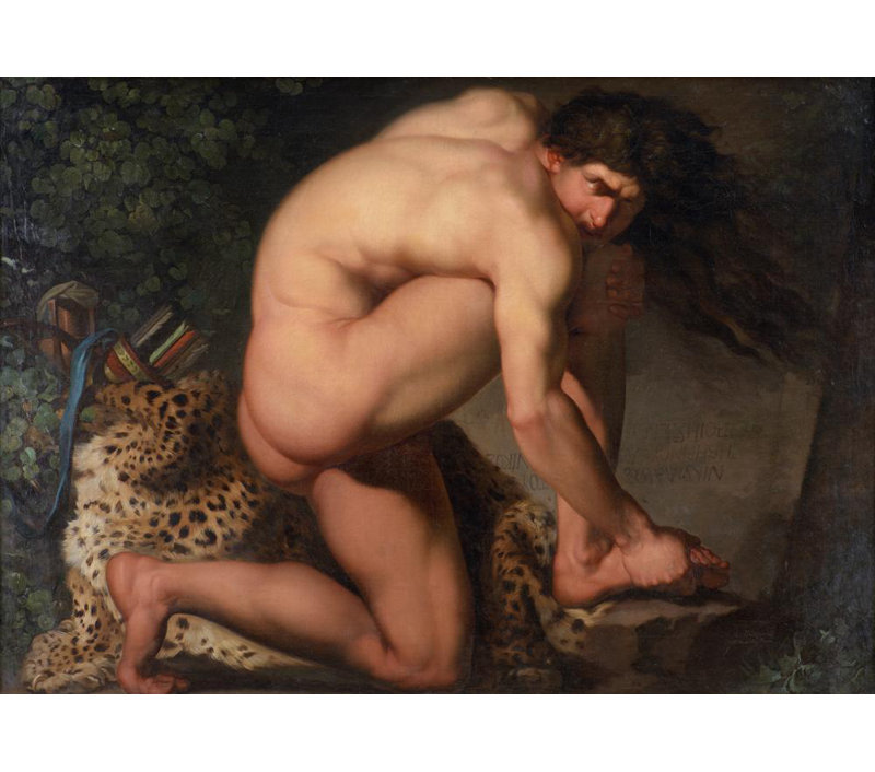 «The Wounded Philoctètes» par Nicolai Abildgaard - Art mural sur toile tendue avec châssis, H 24 po x l 17 po