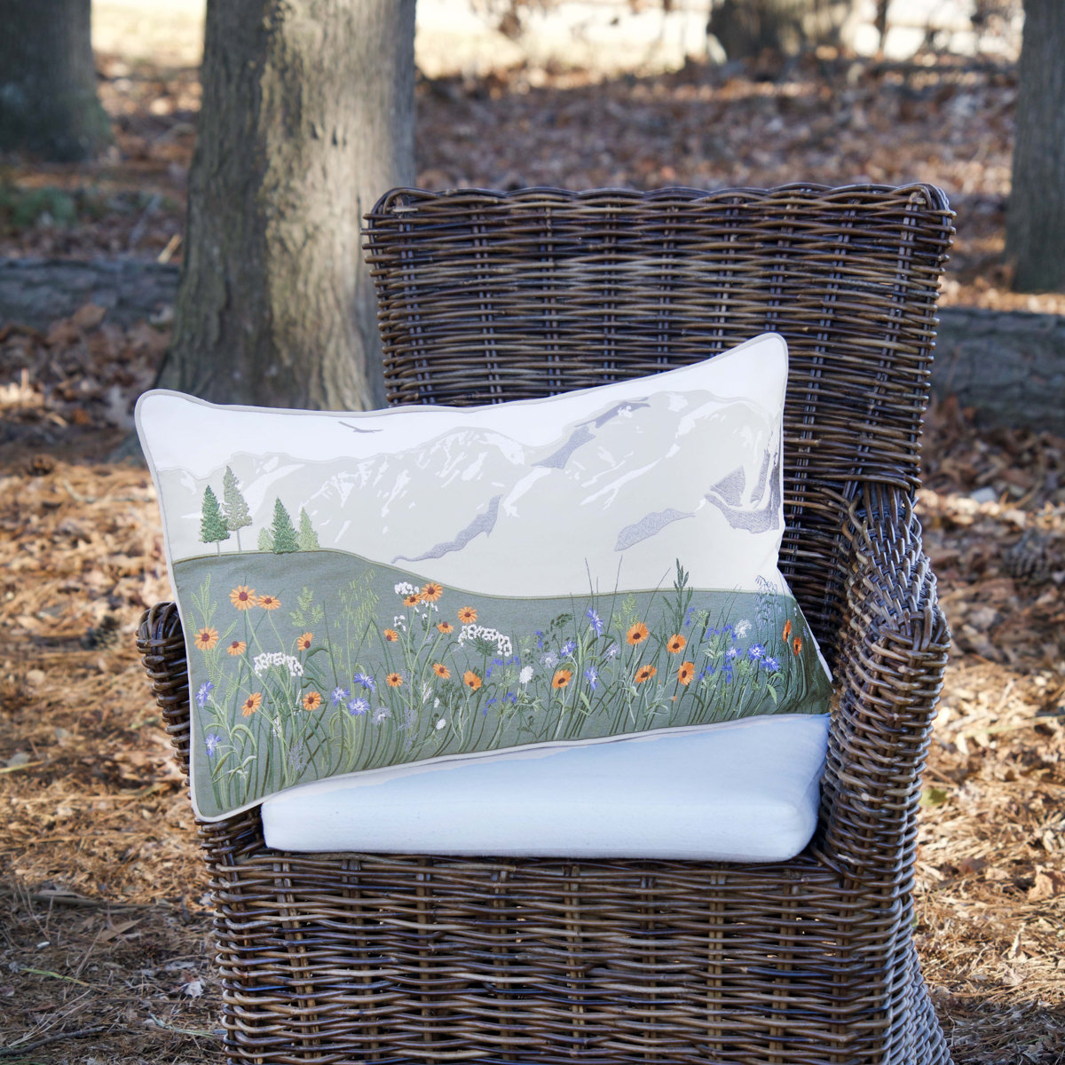 Rightside Design Mountain Wildflowers Lumbar Pillow - Thumbnail 3