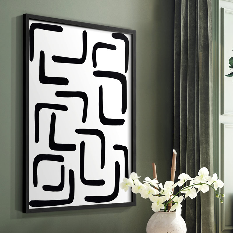 Shuffle III Framed Print - Solid Wood, Cadre simple noir, H 10 po x l 8 po
