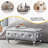 Upholstered Storage Ottoman Bench For Bedroom End Of Bed Faux Leather Rectangular Storage Benches Footrest With Crystal Buttons For Living Room Entryway-1977612125