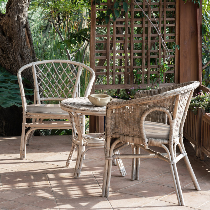Outdoor Rounded Dining Seat Cushion, Khaki Stripe