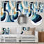 Cubist Blue Reality V - décoration murale géométrique en métal, impression moderne sur métal-26150142