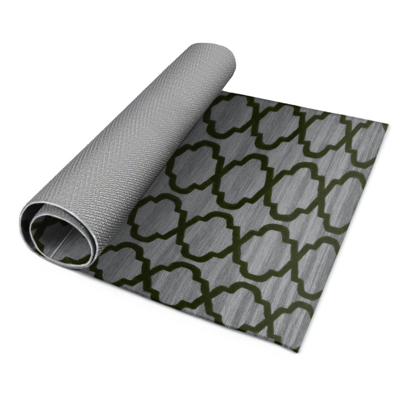 Tapis gris intérieur et extérieur Trellis, Rectangle 9 pi x 12 pi