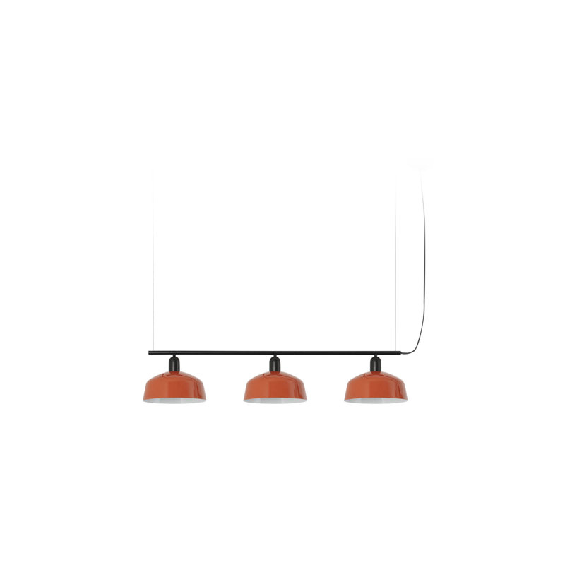 Luminaire suspendu en métal 3L Tatawin M, Orange rougeâtre