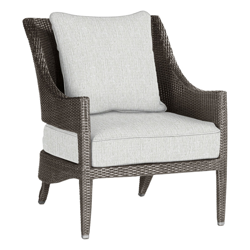 Athena Patio Lounge Chair with Cushions, Black Walnut, Bali Pearl, Welt