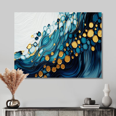 «Abstract Aqua Pulse Of The Ocean I», art mural abstrait sur toile