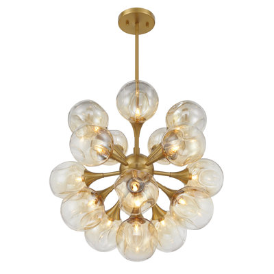  Matisse 16-Light Chandelier in Warm Brass