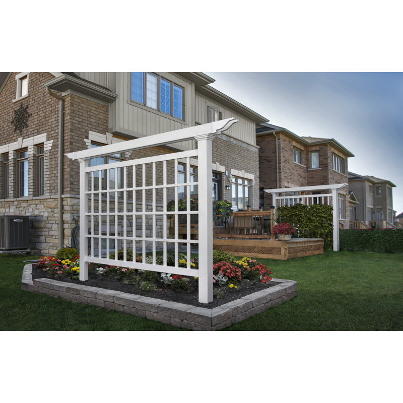Camden 80" x 90" White Vinyl Privacy Screen Trellis