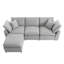 Canapé modulaire rembourré en duvet rembourré, canapé en L avec méridienne réversible