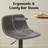 Adjustable Bar Stools Set Of 2, Mid Century Modern Swivel Bar Stools, Industrial Bar Height Stools With Back Support Counter Height Bar Chairs Pu Leather Bar Stool For Kitchen Island Rustic Barstools-1209817489