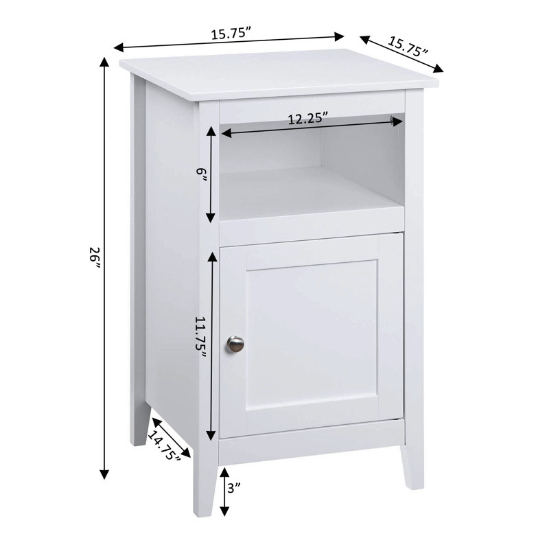 Rudolfo End Table, White