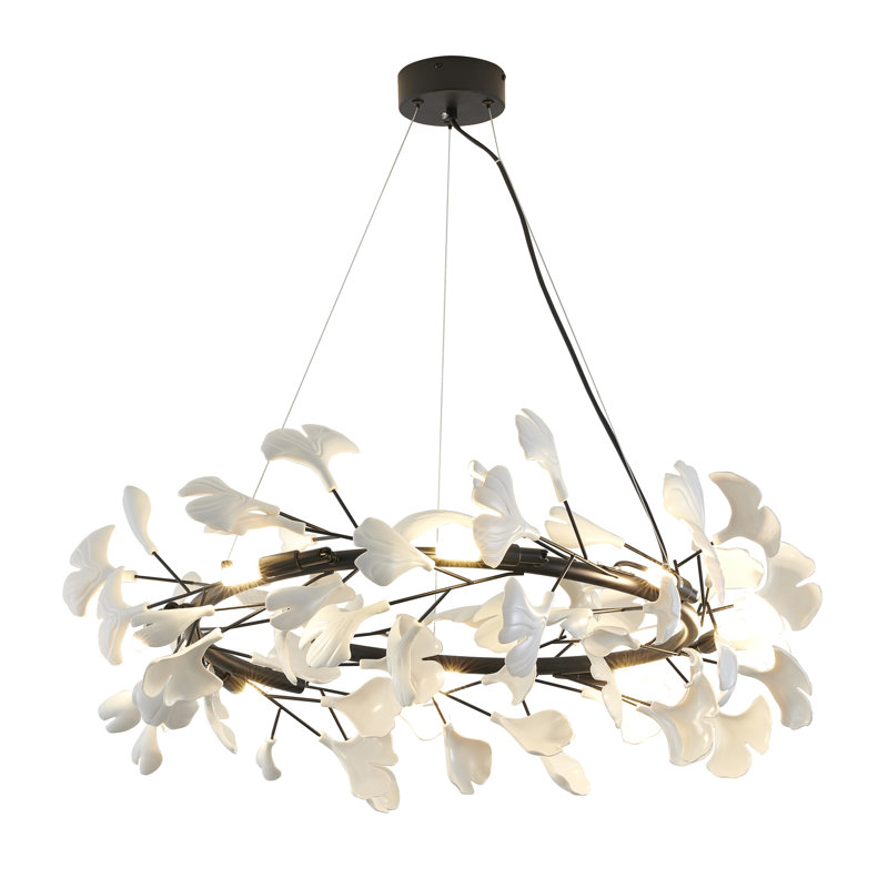 Lustre éclectique 8 pétales Ladetra, Noir / blanc mat