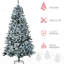 Arbre de Noël 7,5 pi avec lumières à DEL blanc froid, feu, branches à ouverture automatique, assemblage facile, diamètre de 46,94 po, 500 lumières artificielles, ignifuge, base, 1254