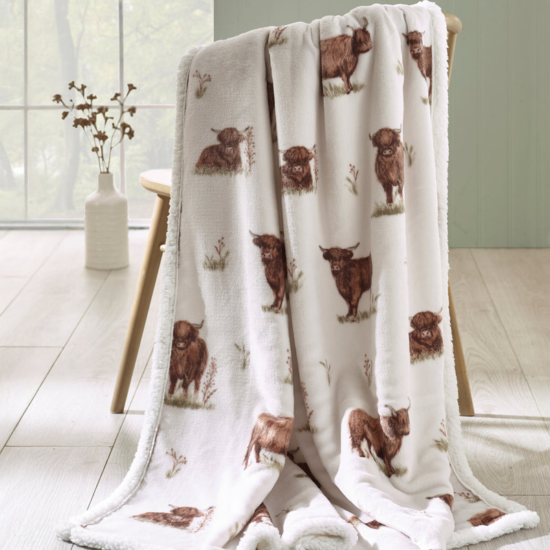 Angus Highland Cow Cosy Fleece Blanket Throw