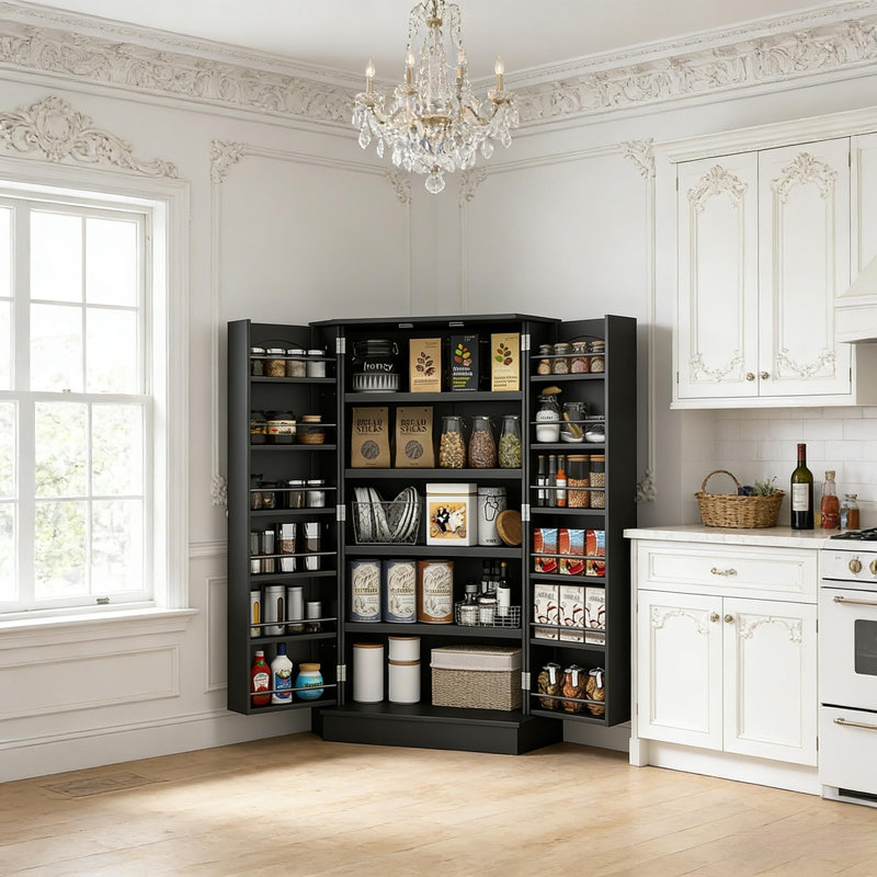 Armoire de cuisine moderne, armoire de cuisine, Black