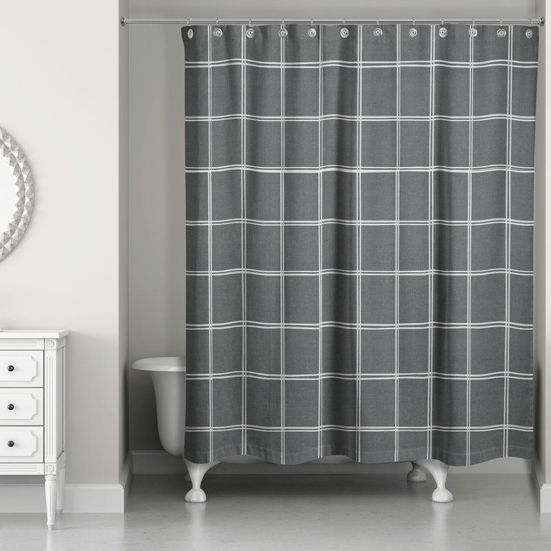 Rideau de douche simple Perine, Gris foncé