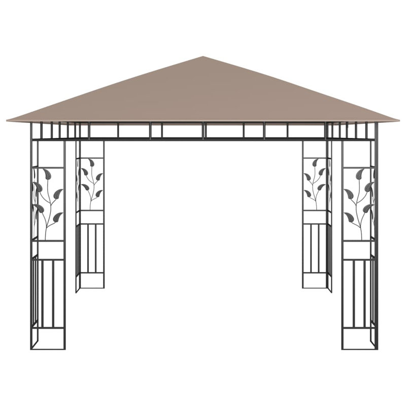 Caringorm Gazebo With Mosquito Net&LED String Lights 3X3x2.73, Taupe