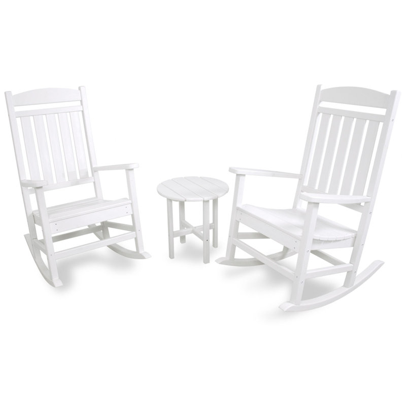POLYWOOD Classics 3-Piece Rocker Seating Set, White