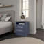 Table de chevet H 19,9 po, 2 tiroirs, 1 tablette, bleu Alby - Chambre
