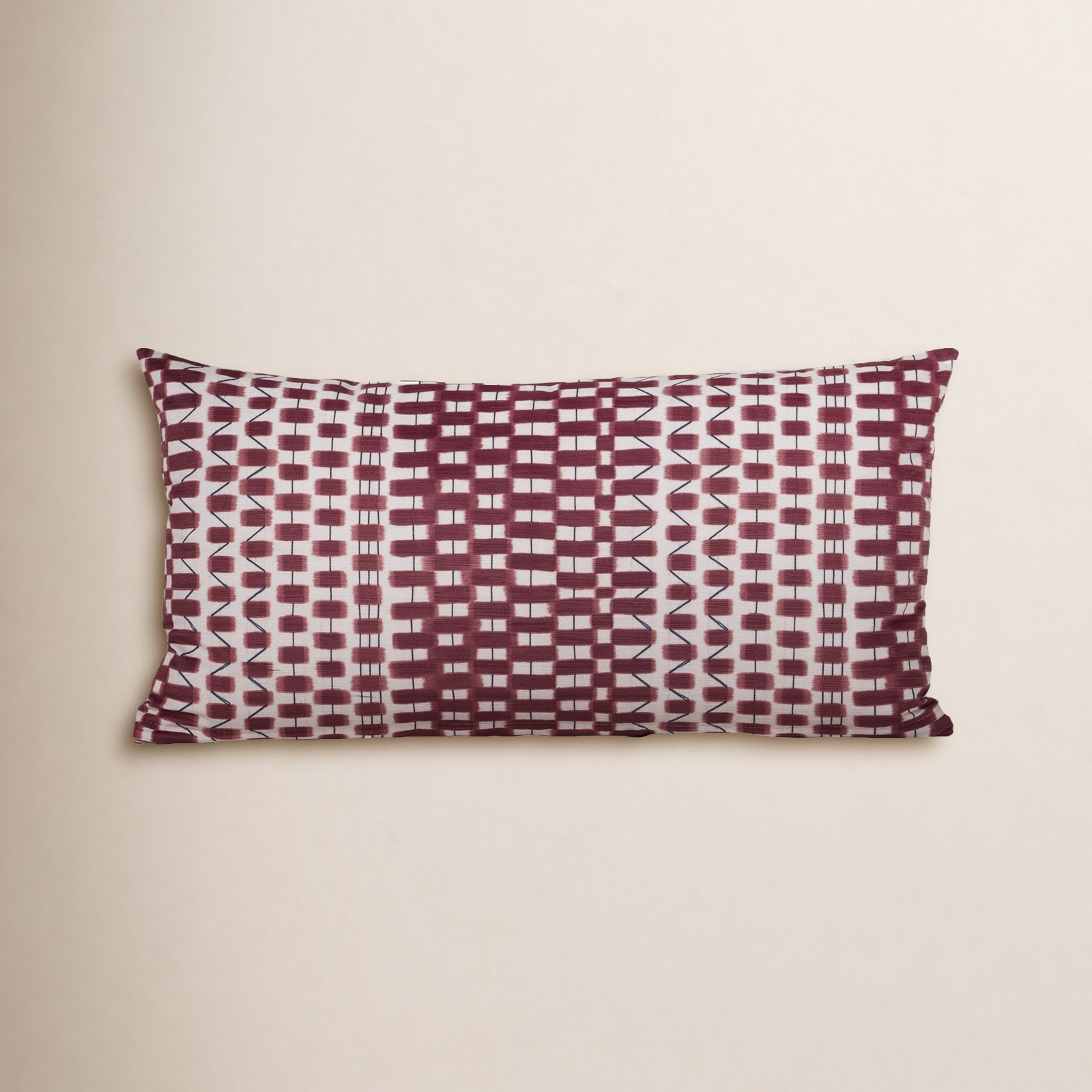 Lumbar Throw Pillow, Red, Polyester, Rectangle 14"H x 26"W