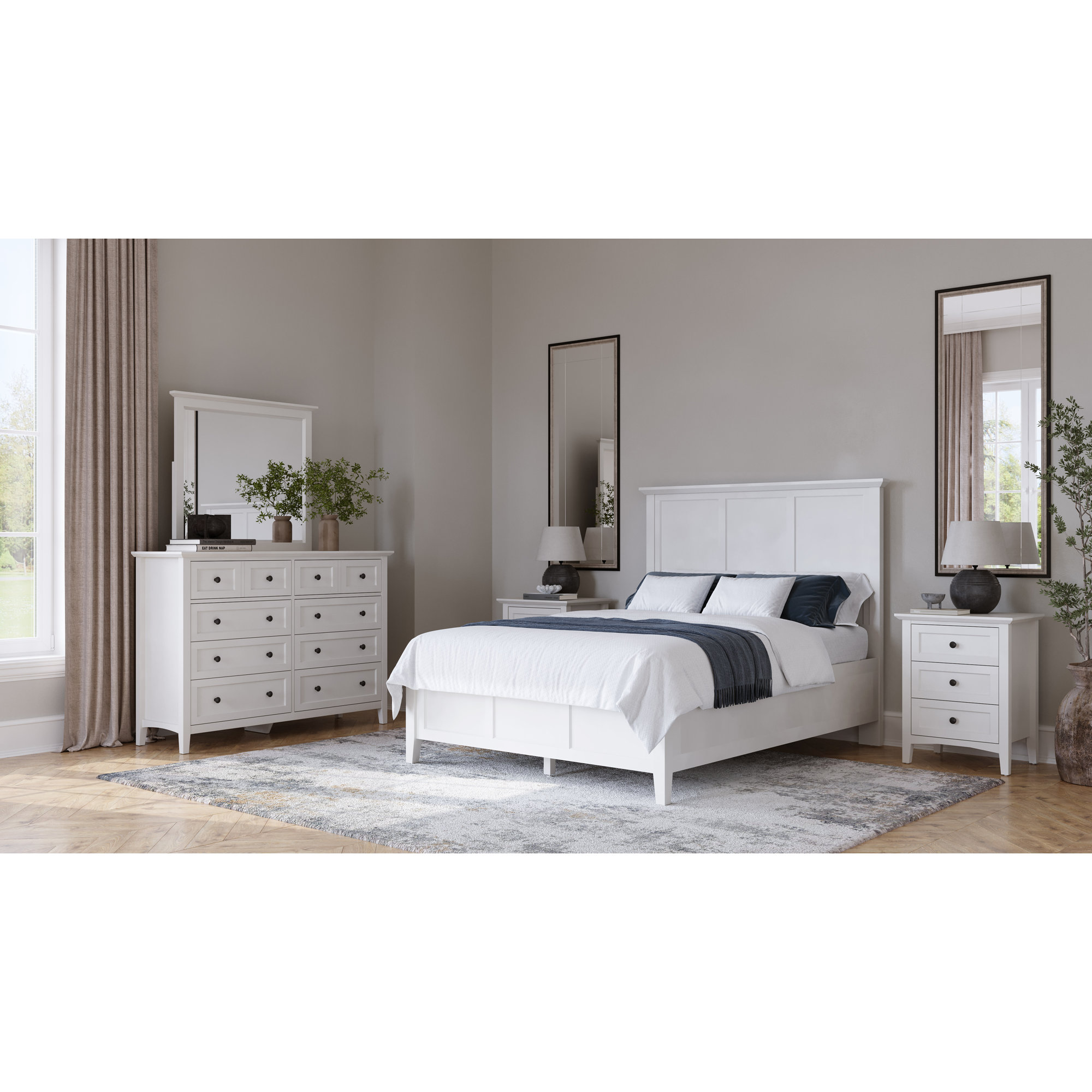 Renee Bed, Queen, White