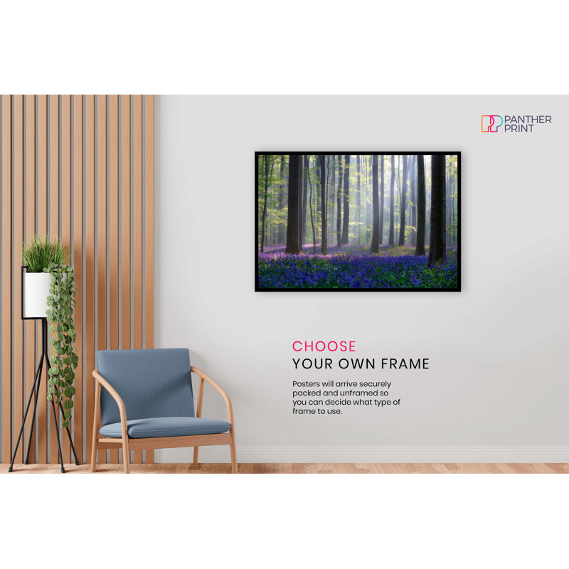 Purple Bluebells On A Summer - No Frame Print, 31cm H x 20cm W