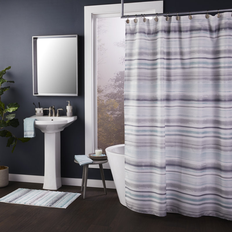Water Stripe Striped Shower Curtain