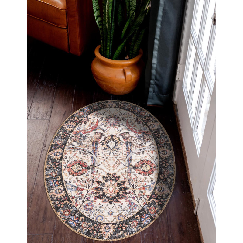 Tapis ivoire Aucun, Ovale 2 pi x 3 pi 1 po