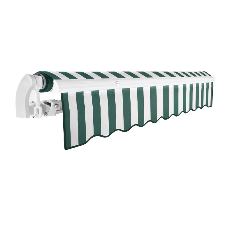 Auvent rétractable Awntech, Forêt / rayure blanche, H 7 po x l 120 po x p 96 po
