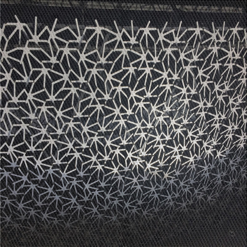 Tapis noir/gris tissé à la machine, Carré 3 pi