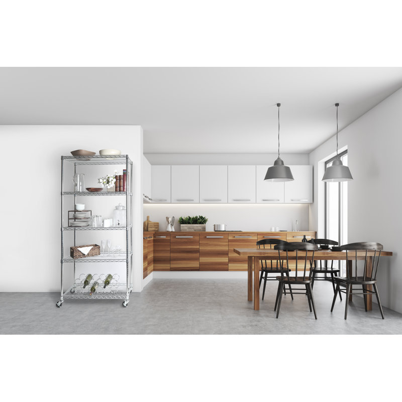 Étagère à cinq tablettes grillagées NSF H 75 po x l 36 po x P 18 po UltraZinc
