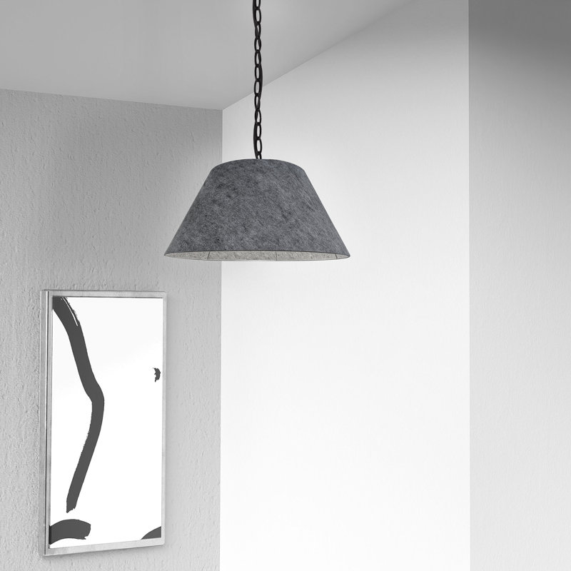 Onald 1 - Light Black Single Pendant, 7" H x 14" W x 14" D