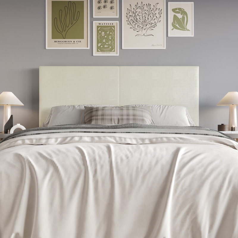 Camisha Upholstered Headboard, Queen, Beige