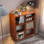 Bibliothèque de rangement en bois massif brun