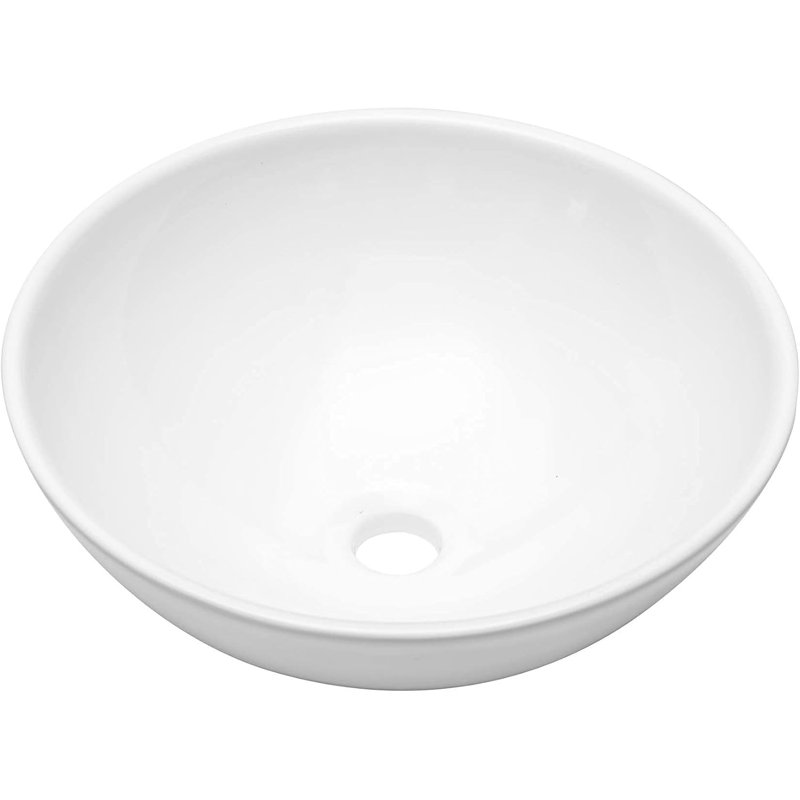 Modern Round Ceramic Vessel Sink For Bathroom Vanity Above Counter Installation