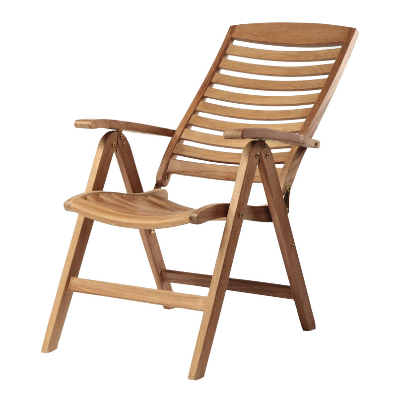 Chaise de patio inclinable en teck