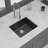 Quartz Kitchen Sink - 21" X 18" X 9.65" Black Granite Composite Undermount Bar Sink