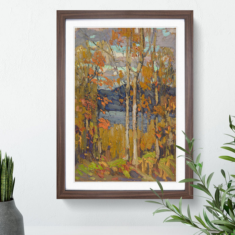 Algonquin in October by Tom Thomson - Picture Frame Painting, Walnut, 48cm H x 36cm W x 2cm D