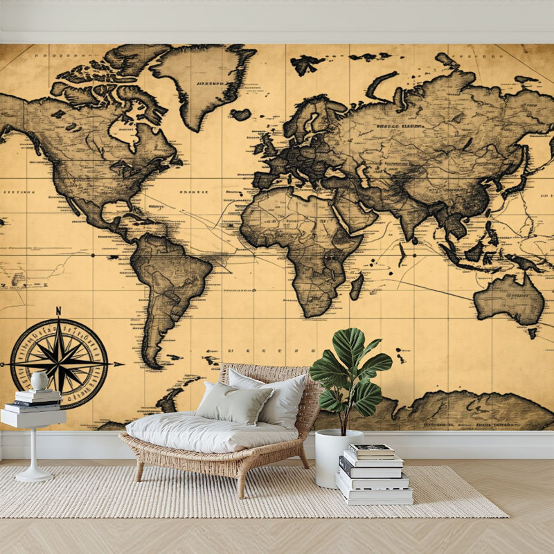 Murale auto-adhésive moderne pour la chambre à coucher L 96 po x H 69 po Peel and Stick, L 96 po x l 69 po