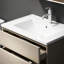 Meuble-lavabo mural 2 tiroirs l 32 po x P 18 po Luca gris brun avec comptoir en céramique blanche Luca