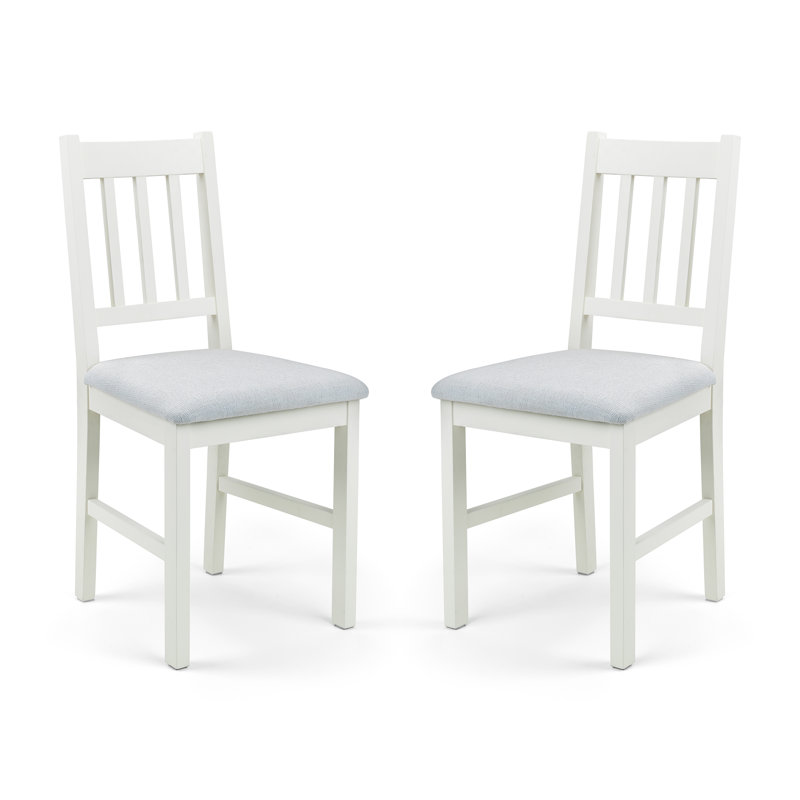 Carmel 47cm H Upholstered Slat Back Side Chair, Ivory
